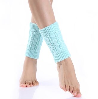 1 Paar Winter Dikke Warme Gebreide Beenwarmers Sokken Boot Cover Streep Voor Vrouwen Lace Stretch Boot Been Manchetten Boot sokken groen