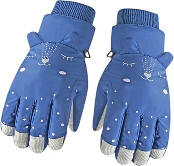 1 Paar Winter Handschoenen Voor Kids Jongens Meisjes Snowboots Winddicht Sneeuw Wanten Buitensporten Skiën Snowboarden Winter Handschoenen Guantes Blauw