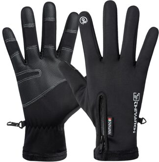 1 Paar Winter Rijden Warm Winddicht Waterdicht Bike Touch Screen Bergbeklimmen Voor Mannen (Zwart,) zwart 2