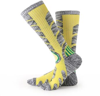 1 Paar Winter Sport Outdoor Knie Hoogte Fietsen Thicken Lange Warme Ski Sok MC889 geel