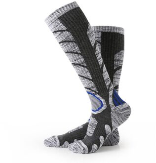 1 Paar Winter Sport Outdoor Knie Hoogte Fietsen Thicken Lange Warme Ski Sok MC889 grijs