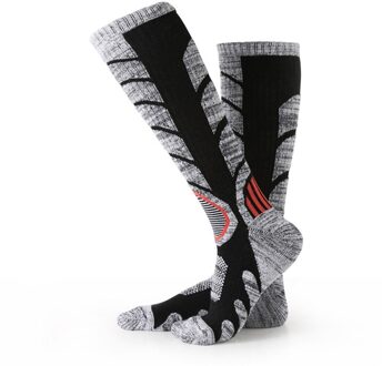1 Paar Winter Sport Outdoor Knie Hoogte Fietsen Thicken Lange Warme Ski Sok MC889 zwart