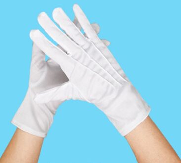 1 Paar Wit Veiligheid Handschoenen Voor Fabrieksarbeiders Dirigent Handschoen Laboratorium Beschermende Handschoenen Voor Leraren Studenten