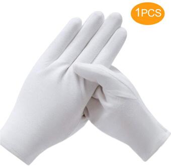 1 Paar Witte Handschoenen Wegwerp Wit Katoen Ceremoniële Handschoenen Mannelijke Vrouwelijke Serveren Ceremoniële Inspectie TXTB1