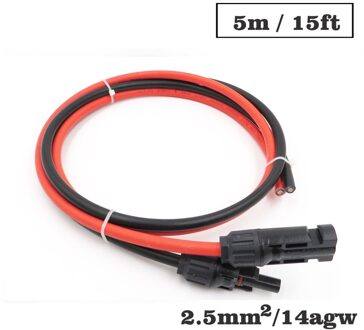 1 Paar X 2.5mm2 1 M 2 M 3 M 5 M 10 M 14AWG Pv Connector Extension Verbinding Tak zwarte Parallelle Serie Verleng Kabel 15ft