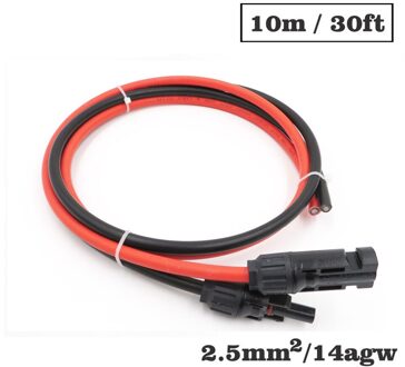 1 Paar X 2.5mm2 1 M 2 M 3 M 5 M 10 M 14AWG Pv Connector Extension Verbinding Tak zwarte Parallelle Serie Verleng Kabel 30ft