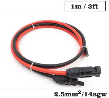 1 Paar X 2.5mm2 1 M 2 M 3 M 5 M 10 M 14AWG Pv Connector Extension Verbinding Tak zwarte Parallelle Serie Verleng Kabel 3ft