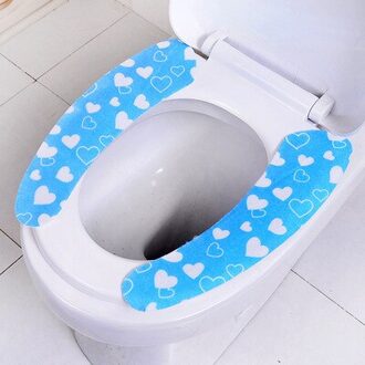 1 Paar Zachte Comfortabele Kunstmatige Fiber Wasbare Badkamer Toilet Seat Cover Mat Deksel Closestool Geweven Bad Kamer Contour Mat blauw