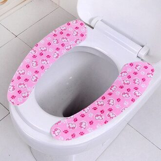 1 Paar Zachte Comfortabele Kunstmatige Fiber Wasbare Badkamer Toilet Seat Cover Mat Deksel Closestool Geweven Bad Kamer Contour Mat roze