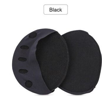 1 Paar Zachte Comfortabele Voorvoet Kussen Pads Onzichtbare Antislip Corrigerende Teen Sokken Pijn Verlichten Vrouwen Hoge Hakken binnenzool zwart