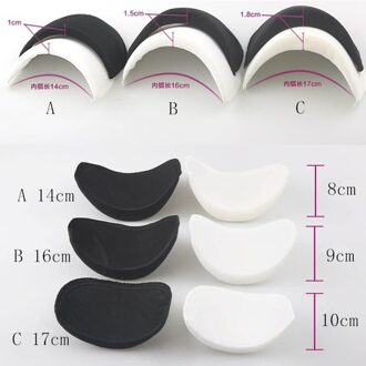 1 Paar Zachte Gewatteerde Spons Schoudervullingen Wit Zwart Unisex Anti-Slip Voor Blazer T-shirt Windjack Kleding Kledingstuk Accessoires zwart / 18mm Thickness