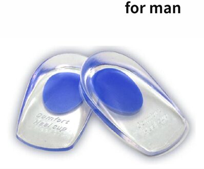 1 Paar Zachte Siliconen Gel Inlegzolen Voor Hielspoor Pijn Voet Kussen Voet Massager Care Half Hak Binnenzool Pad Hoogte verhogen blauw