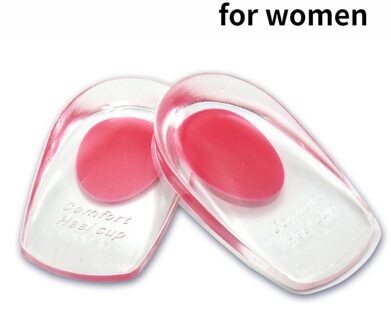 1 Paar Zachte Siliconen Gel Inlegzolen Voor Hielspoor Pijn Voet Kussen Voet Massager Care Half Hak Binnenzool Pad Hoogte verhogen rood