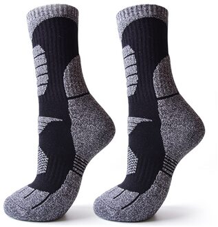 1 Paar Zachte Warme Sport Skiën Sokken Midden Tube Winter Absorberen Zweet Ademend Snowboard Bergbeklimmen Antislip Dikke Outdoor zwart