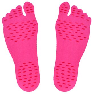1 Paar Zelfklevende Voet Pads Voeten Sticker Stok Op Zolen Flexibele Anti-Slip Strand Voeten Bescherming Ks rood L