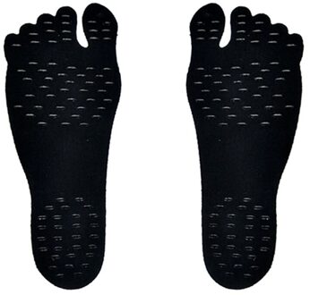 1 Paar Zelfklevende Voet Pads Voeten Sticker Stok Op Zolen Flexibele Anti-Slip Strand Voeten Bescherming Ks zwart S