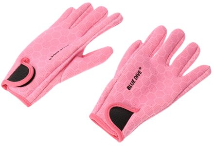 1 Paar Zwart/Roze 1.5Mm Neopreen Elastische Ultra Anti Slip Wetsuits Handschoenen Warm Houden Duiken Zwemmen Surfen Kajakken kanoën Handschoenen roze / M