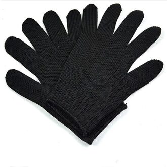 1/paar Zwart Werken Veiligheidshandschoenen Snijbestendige Beschermende Roestvrij Staaldraad Butcher Anti-Snijden Handschoenen