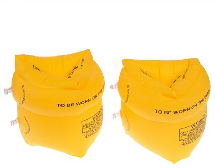 1 paar Zwemmen Opblaasbare Arm Band Cirkel Arm Float Cirkels Zwemmen Ring PVC Dual Airbags Veiligheid Armband Opblaasbare Speelgoed Geel