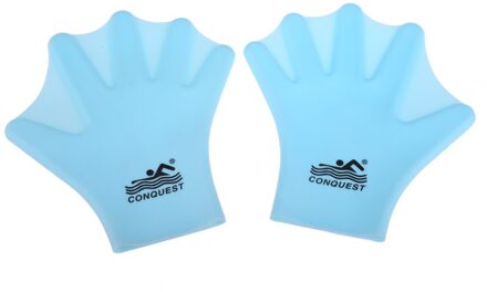 1 Paar Zwemmen Vinnen Zwemvliezen Handschoenen Duiken Handschoenen Verhogen Snelheid Kikker Vinger Fin Duiken Zwemmen Silicon Zwemmen Peddels blauw