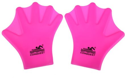 1 Paar Zwemmen Vinnen Zwemvliezen Handschoenen Duiken Handschoenen Verhogen Snelheid Kikker Vinger Fin Duiken Zwemmen Silicon Zwemmen Peddels roze