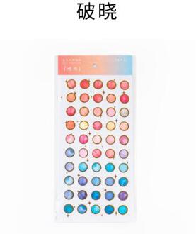 1 Pack (2 Vellen) Gouden Glitter Mini Ronde Starry Planeten Papier Decoratieve Stickers Hand Accouunt Decoratie