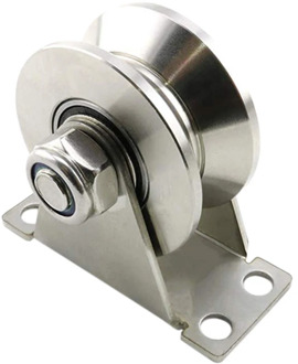 1-Pack V-Type Stainless Steel Pulley Block Mute Bearings Groove Sliding Roller Track Wheel