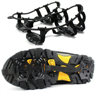 1 Pair 24 Teeth Ice Snow Shoe Spiked Grips Cleats Crampons Walk Winter Climbing Camping Anti Slip Hiking Snowshoes Shoes Cover
