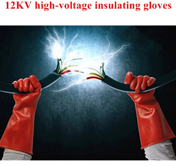 1 Pair Anti-electricity Protect Professional 12kv High Voltage Electrical Insulating Gloves Rubber Electrician Safety Glove 40cm