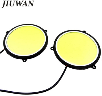 1 Pair Car DRL Daytime Running Lights Round Shape White LED Car DRL Waterproof Light 12V DC 90mm Running Lamps