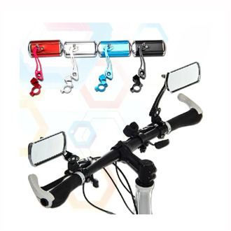 1 Pair Cycling Bicycle Rear View Mirror Flexible Handlebar End Mirror Aluminum alloy Lens Safety Side Bike Rearview Accessories