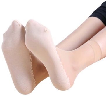 1 Pair Lente Zomer Vrouwen Zachte Sokken Casual Non-Slip Bodem Splice Mode Transparante Dames Meisjes Dunne zijde Sok SMR8 huidskleur