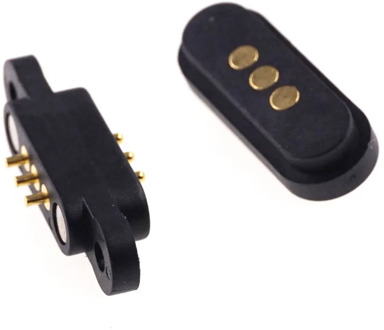 1 Pair Magnet attraction Spring Pogo pin connector 3 pin Pitch 2.3 mm through holes PCB Mount male female Probe Power Charge