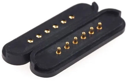 1 Pair Magnet Pogo pin connector 6 pins Pitch 3.0 mm SMT male female 1A Power Charge Spring Loaded Header Modular Contact Strip
