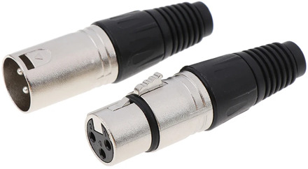 1 pair Male & Female 3 Pin Microphone Audio Cable Plug Connectors Cable Terminal
