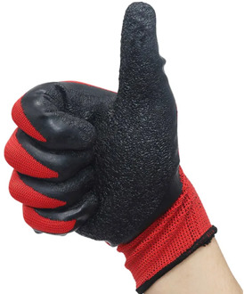 1 pair of Dipped Rubber gloves car auto mechanic repair gloves waterproof and oil resistant wear wrinkles universal gloves