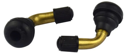 1 pair PVR70 Valve Stem Bent 45 Degree Angled Brass Stem Snap-in Rubber Base Tubeless Tire Rim for Motorcycle Scooter