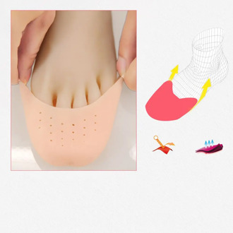 1 Pair Silicone Gel Dance Point Pads for Ballet Dancing Foot Tip Protector with Air Hole Breathable Sole Shock Absorbing Inserts
