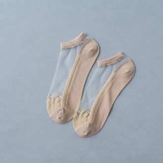 1 Pair Women Socks Summer Flower Lace Ankle Socks Soft Silk Thin Transparent Socks Solid Cute Socks 4