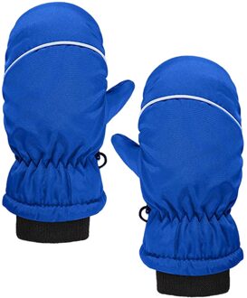 1 Pairs Peuter Kids Baby Jongens Meisjes Ski Handschoenen Waterdichte Warme Snowboarden Ski Handschoenen Sneeuw Wanten Kids Winter Handschoenen Guantes Blauw