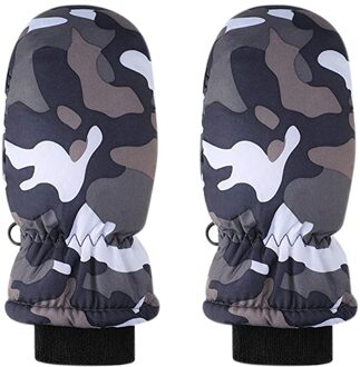 1 Pairs Peuter Kids Baby Jongens Meisjes Ski Handschoenen Waterdichte Warme Snowboarden Ski Handschoenen Sneeuw Wanten Kids Winter Handschoenen Guantes grijs