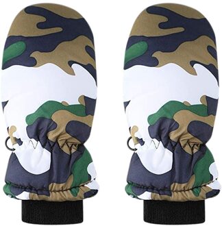 1 Pairs Peuter Kids Baby Jongens Meisjes Ski Handschoenen Waterdichte Warme Snowboarden Ski Handschoenen Sneeuw Wanten Kids Winter Handschoenen Guantes groen