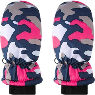 1 Pairs Peuter Kids Baby Jongens Meisjes Ski Handschoenen Waterdichte Warme Snowboarden Ski Handschoenen Sneeuw Wanten Kids Winter Handschoenen Guantes heet roze