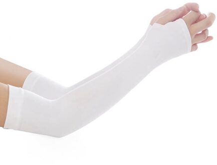 1 Pairs Unisex Arm Cooling Mouwen Uv Bescherming Arm Mouwen Voor Mannen & Vrouwen, Voor Hardlopen, Fietsen, wandelen, Golf wit