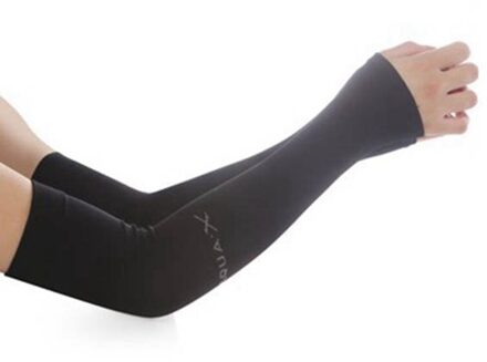 1 Pairs Unisex Arm Cooling Mouwen Uv Bescherming Arm Mouwen Voor Mannen & Vrouwen, Voor Hardlopen, Fietsen, wandelen, Golf zwart
