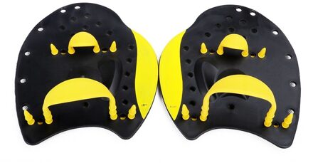 1 Pairs Zwemmen Peddels Professionele Zwemmen Slagen Praktijk Correctie Verstelbare Hand Zwemvliezen Handschoenen Voor Volwassen Kinderen geel / L