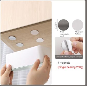 1 Patch Magnetische Haken Zelfklevende Magnetische Stickers Keuken Kleine Metalen Voorwerpen Opslag Punch-Gratis Hanger Muur Magneet Stickers 02 4stk