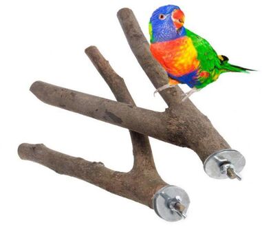 1 Pc 15/20 Centimeter Papegaai Ruwe Houten Vork Boom Stand Rack Speelgoed Hamster Vogelhuisje Kooi Rekwisieten Mar-13 M Size (1 stuk)