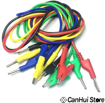 1 Pc 1M Siliconen Alligator Clip Banana Plug Test Lijn Multimeter Test Probe Lead Draad Kabel Koperen Voor Elektrische laboratorium (C-P) zwart