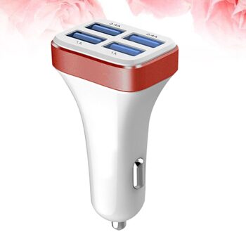 1 Pc 2.4A 4 Usb Poorten Socket Multi Functie Auto Telefoon Oplader (Zwart En Zilver) zoals getoond 4